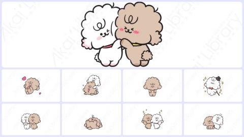 视频素材-可爱卡通泰迪狗狗动态表情包_01
