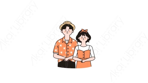 视频素材-可爱卡通男生女生动态表情包_02_03