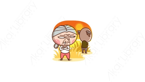 视频素材-可爱搞怪爷爷奶奶动态表情包_02_02