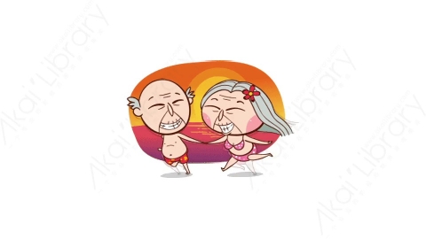 视频素材-可爱搞怪爷爷奶奶动态表情包_08_01