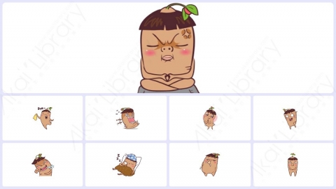 视频素材-可爱搞怪萝卜动态表情包_02