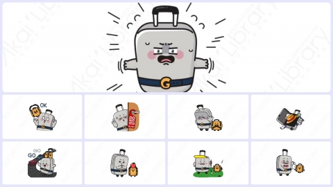 视频素材-可爱搞怪行李箱动态表情包_03