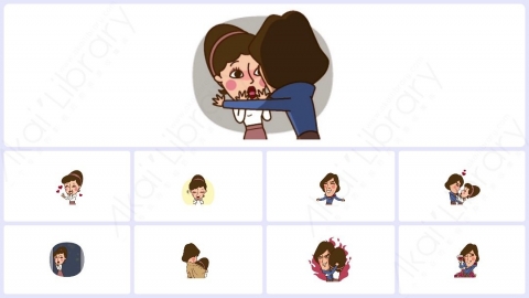 视频素材-可爱腹黑男女情侣动态表情包_02