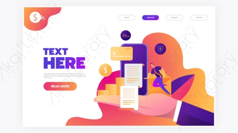 图片素材-在白色的商务移动应用程序等距插图
