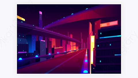 图片素材-夜市道路空旷街道高速公路