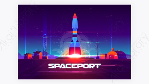 图片素材-宇宙飞船启动重型运载火箭起飞发射卫星-1