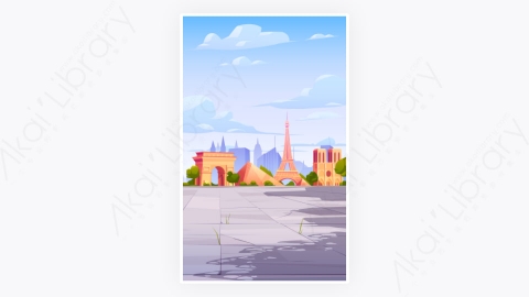 图片素材-巴黎地标法国城市天际线背景