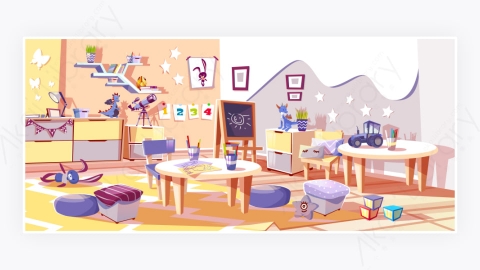 图片素材-幼儿园娱乐室室内装修场景