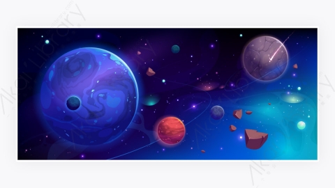 图片素材-有卫星和气象卫星的外太空计划-1