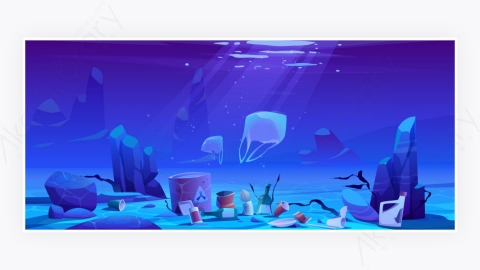 图片素材-海洋水底水下景观垃圾污染-1