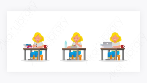 图片素材-卡通儿童孩子玩耍动作合集-8