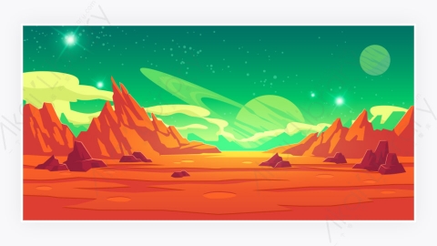 图片素材-火星景观外星星球火星背景