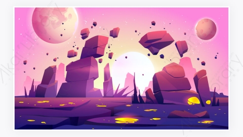 图片素材-空间游戏背景的外星星球景观-2