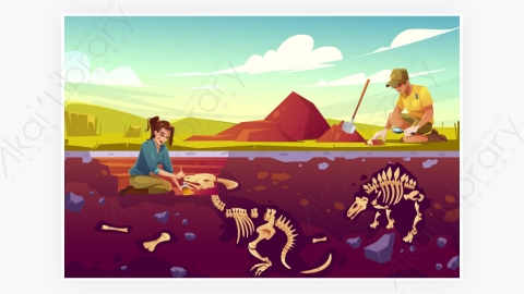 图片素材-考古学家古生物科学家正在研究-1