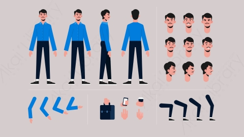 图片素材-MG扁平卡通男人物角色造型2