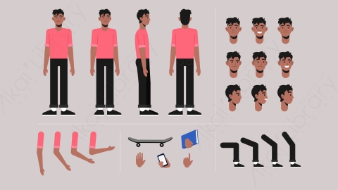 图片素材-MG扁平卡通男人物角色造型3