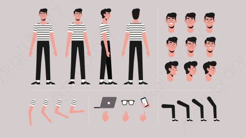 图片素材-MG扁平卡通男人物角色造型4