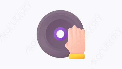图片素材-001-DJ盘DJ扁平卡通生日元素图标