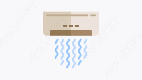图片素材-001-空调airconditioner扁平卡通家具和家用元素图标
