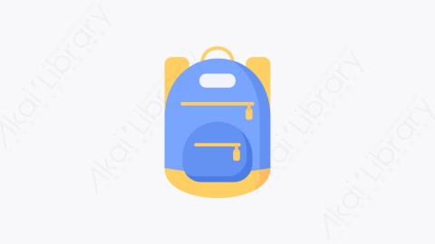 图片素材-001-背包backpack扁平卡通回到学校元素图标