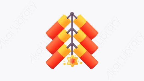 图片素材-001-烟花fireworks扁平卡通排灯节元素图标