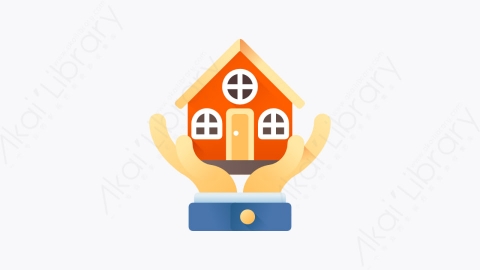图片素材-001-保险insurance扁平卡通房地产元素图标