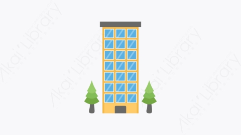 图片素材-001-办公楼office_building扁平卡通城市地图图标