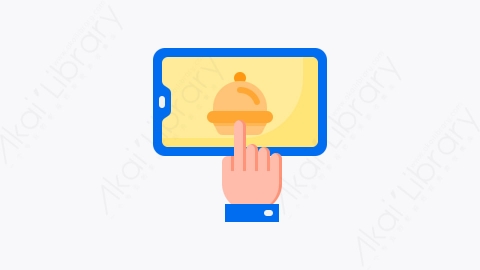 图片素材-001-在线订单online_order扁平卡通食物交付元素图标