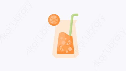 图片素材-001-橙汁orange_juice扁平卡通夏季海滩元素图标