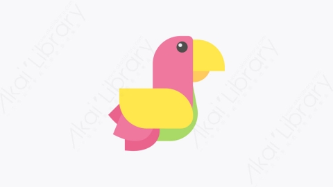 图片素材-001-鹦鹉parrot扁平卡通嘉年华元素图标