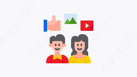 图片素材-001-社交媒体social_media扁平卡通营销和SEO元素图标