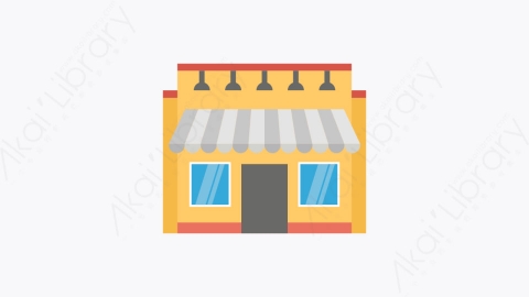 图片素材-001-商店store扁平卡通城市地图元素图标