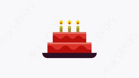 图片素材-002-生日蛋糕birthday_cake扁平卡通事件元素图标
