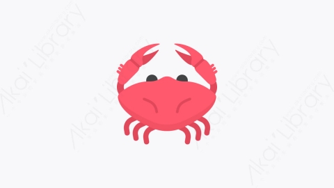 图片素材-002-螃蟹crab扁平卡通海洋沙滩元素图标