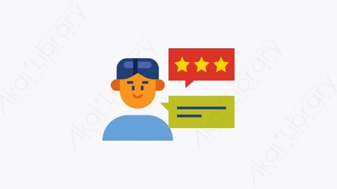 图片素材-002-客户评审customer_review扁平卡通营销和SEO元素图标