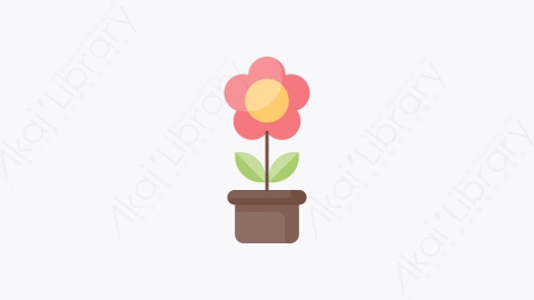 图片素材-002-花盆flower_pot扁平卡通盆栽花朵元素图标