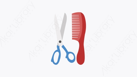图片素材-002-理发师hairdresser扁平卡通水疗中心图标