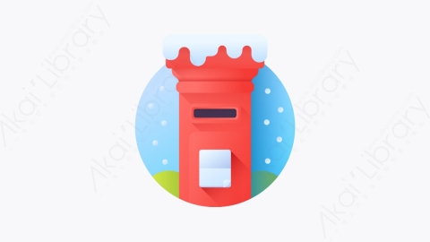 图片素材-002-邮箱mailbox扁平卡通圣诞城市元素图标