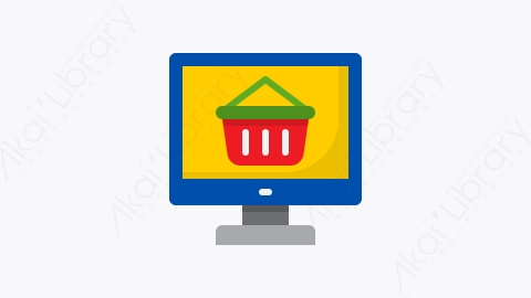 图片素材-002-购物篮shopping_basket扁平卡通电子商务元素图标