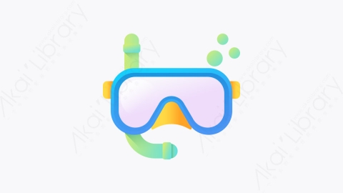 图片素材-002-通气管snorkel扁平卡通Instagram故事旅行元素图标