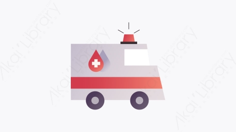 图片素材-003-救护车ambulance扁平卡通献血图标