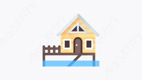 图片素材-003-海滨别墅beachhouse扁平卡通房地产元素图标