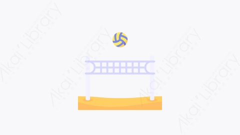 图片素材-003-沙滩排球beach_volleyball扁平卡通夏季元素图标