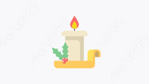 图片素材-003-蜡烛candle扁平卡通圣诞节元素图标