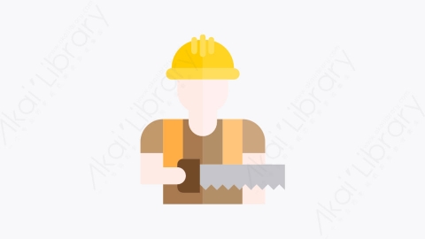 图片素材-003-木工carpenter扁平卡通木匠元素图标