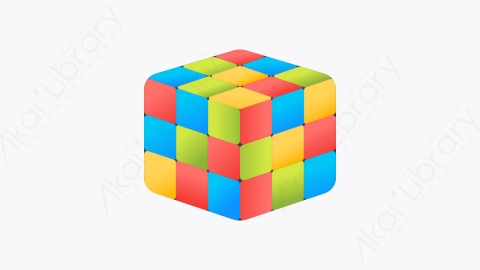 图片素材-003-魔方rubik扁平卡通圣诞玩具元素图标