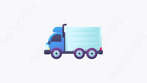 图片素材-003-卡车truck扁平卡通交通元素图标