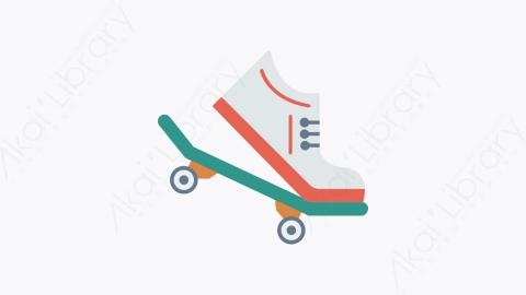图片素材-0033-滑板skate卡通扁平体育与健身元素图标