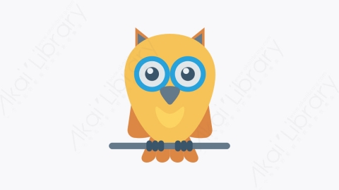 图片素材-0035-猫头鹰owl卡通扁平学校与教育元素图标