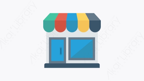图片素材-0039-市场market卡通扁平商业和办公元素图标